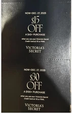 2 Victoria’s Secret Coupons: $15 Off $45 and $30 Off $100 (Exp 12/27)
