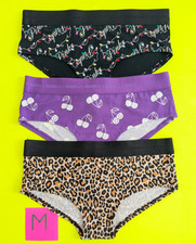 Victoria's Secret PINK Size M Cotton Low Bikini Panty Bundle Set - Lot of 3