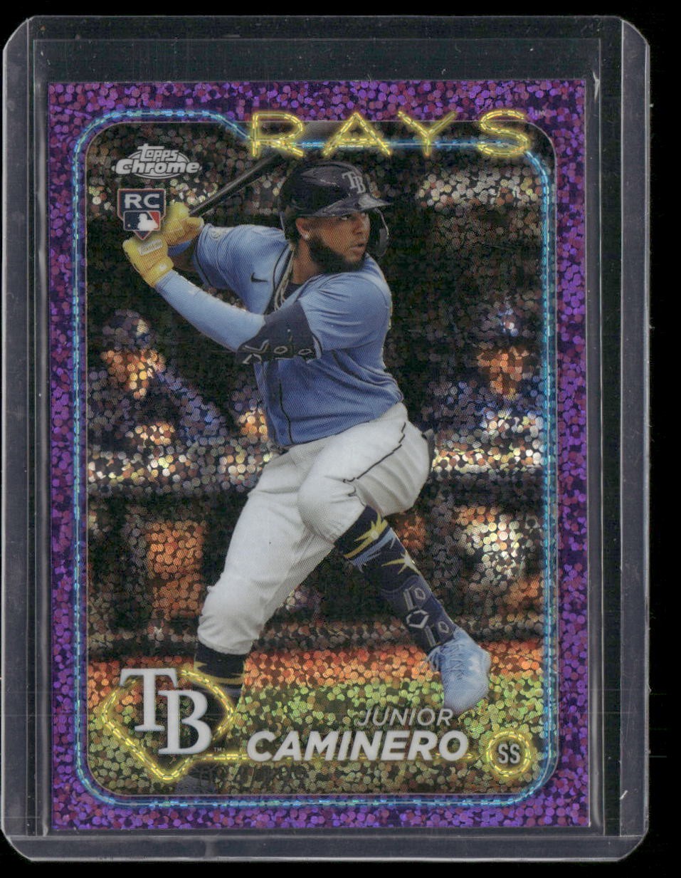 2024 Topps Chrome #213 Junior Caminero Purple Speckle Refractors #/299