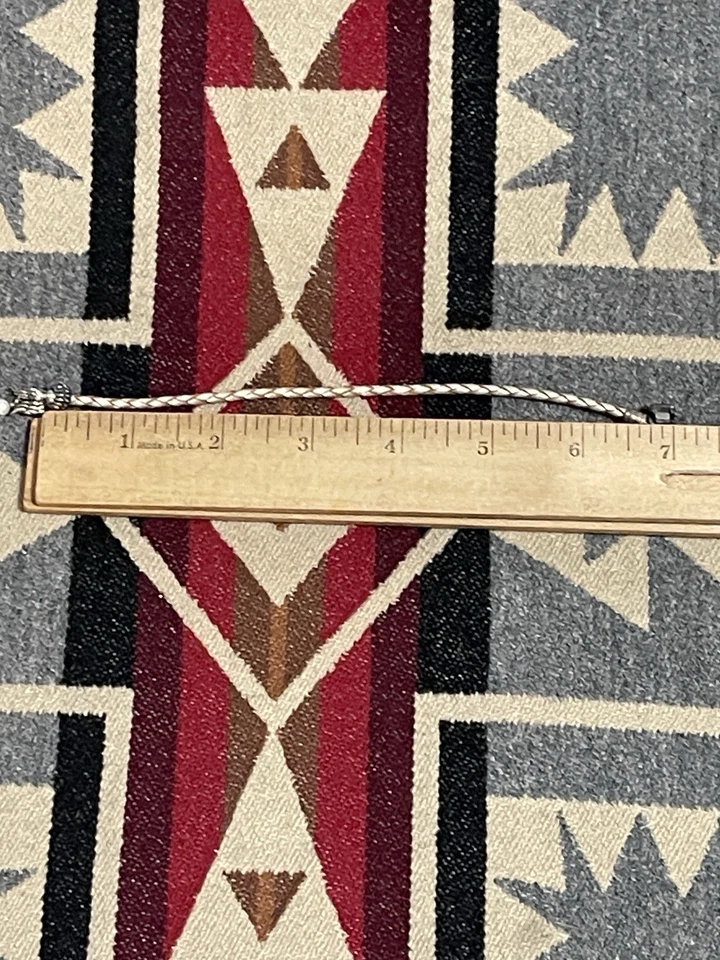 Pandora White Braided Leather Bracelet w/ Silver Angel Wing & Pearl Charm 7” - Image 4 of 4