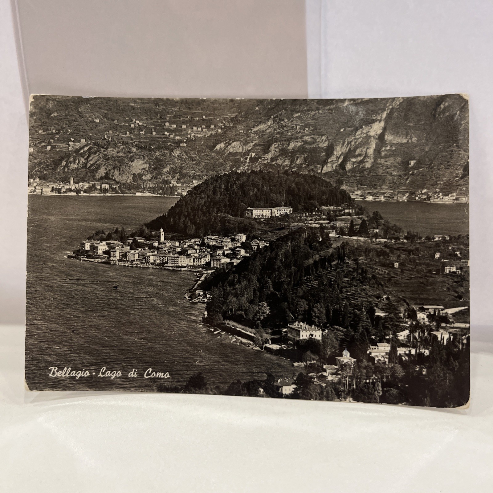VECCHIA CARTOLINA BIANCO E NERO VINTAGE COLLEZIONE BELLAGIO - LAGO DI COMO