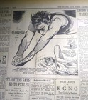 APR 7, 1937 NEWSPAPER PAGE #2177- RALPH FLANAGAN, OLYMPIC WORLD RECORD SWIMMING  — photo 1
