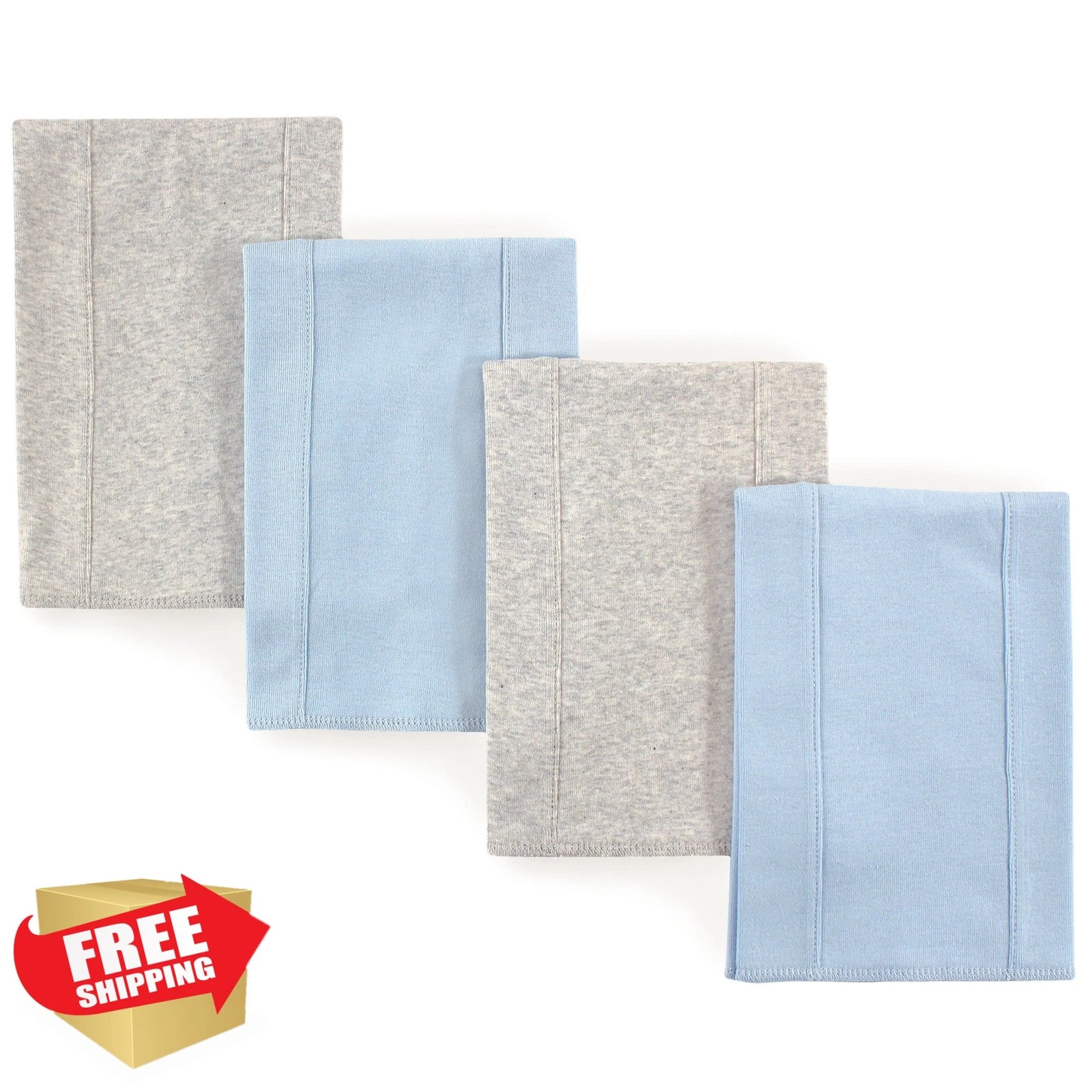 Touched by Nature Baby Organic Burp Cloths Blue Gray One Size