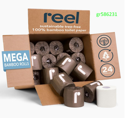 Premium Toilet Paper 24 Rolls, 3-Ply, Tree-Free, Plastic-Free, Septic Safe