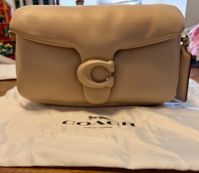 Coach Pillow Tabby 26 Ivory Shoulder Bag with Detachable Strap & Dust Bag