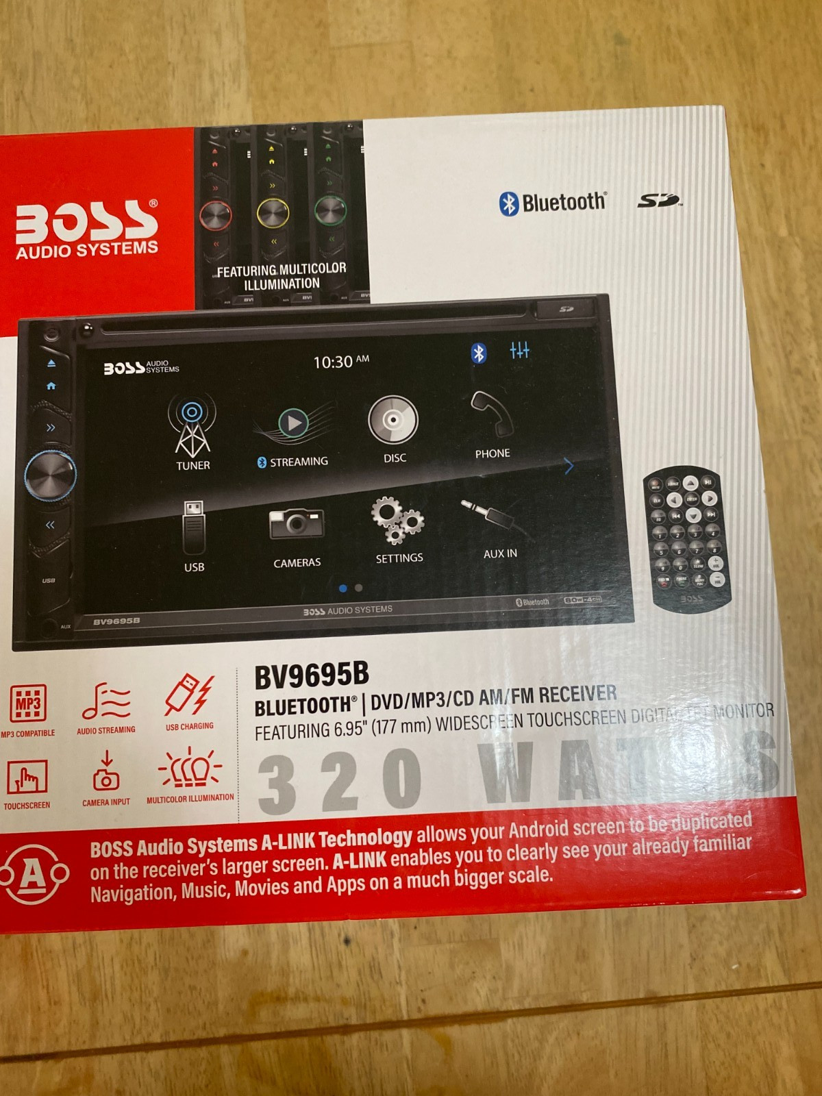 Boss BV9695B Automotive Bluetooth Touchscreen 320 Watt DVD/MP3/AM-FM Car Stereo