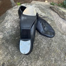 Giordano Leo Vintage Black Leather Women's Tap Shoes Lace Up Size 10