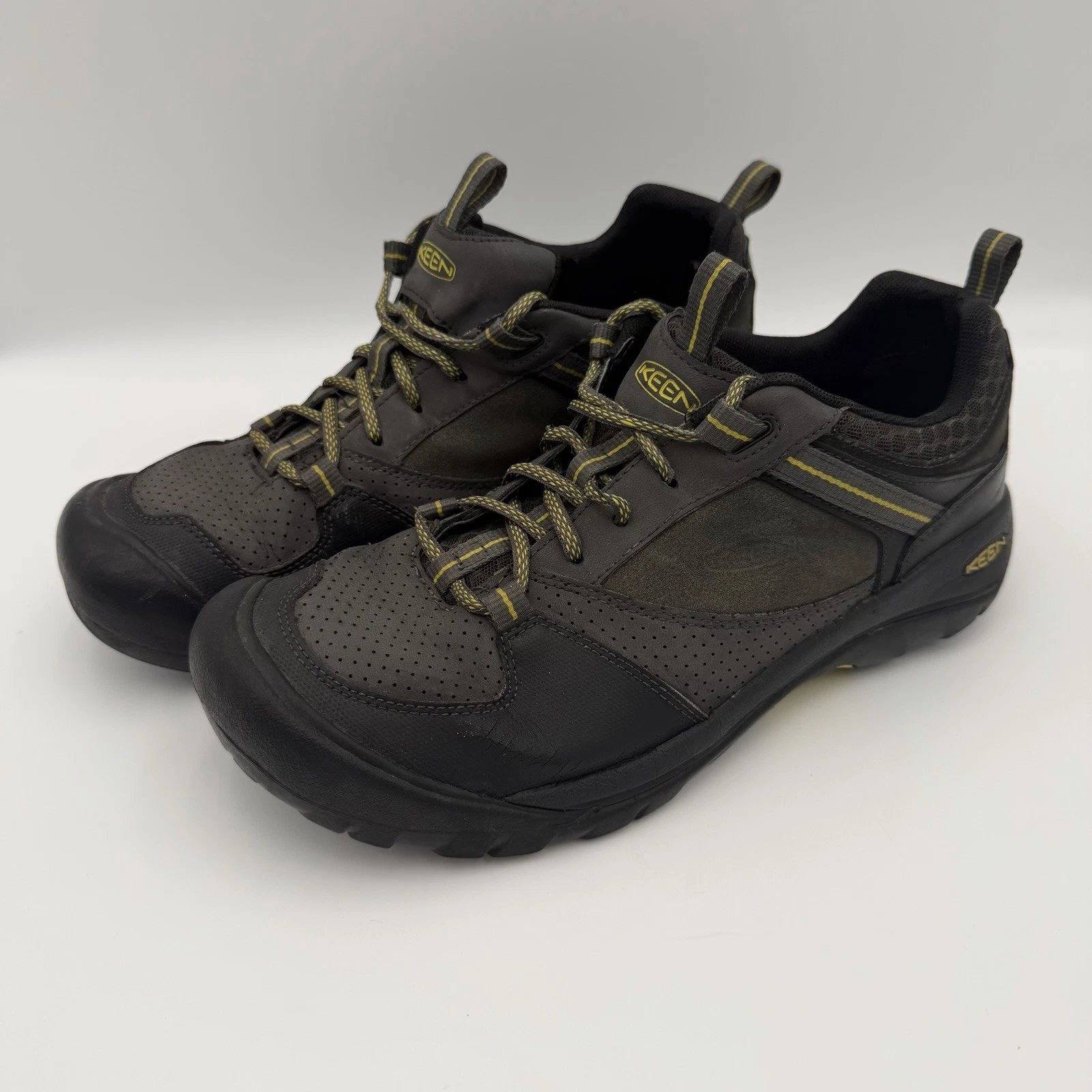 Keen Montford men’s leather hiking trail walking shoes comfort lace up US 11