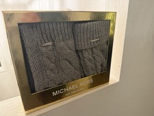 Michael Kors Scarf  Hat 2 Piece Set Knit In Gray NWT