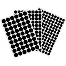 3 Sheets 290 Pcs Screw Hole Cover Stickers 12 mm/15 mm/21 mm Black Screw Cove...