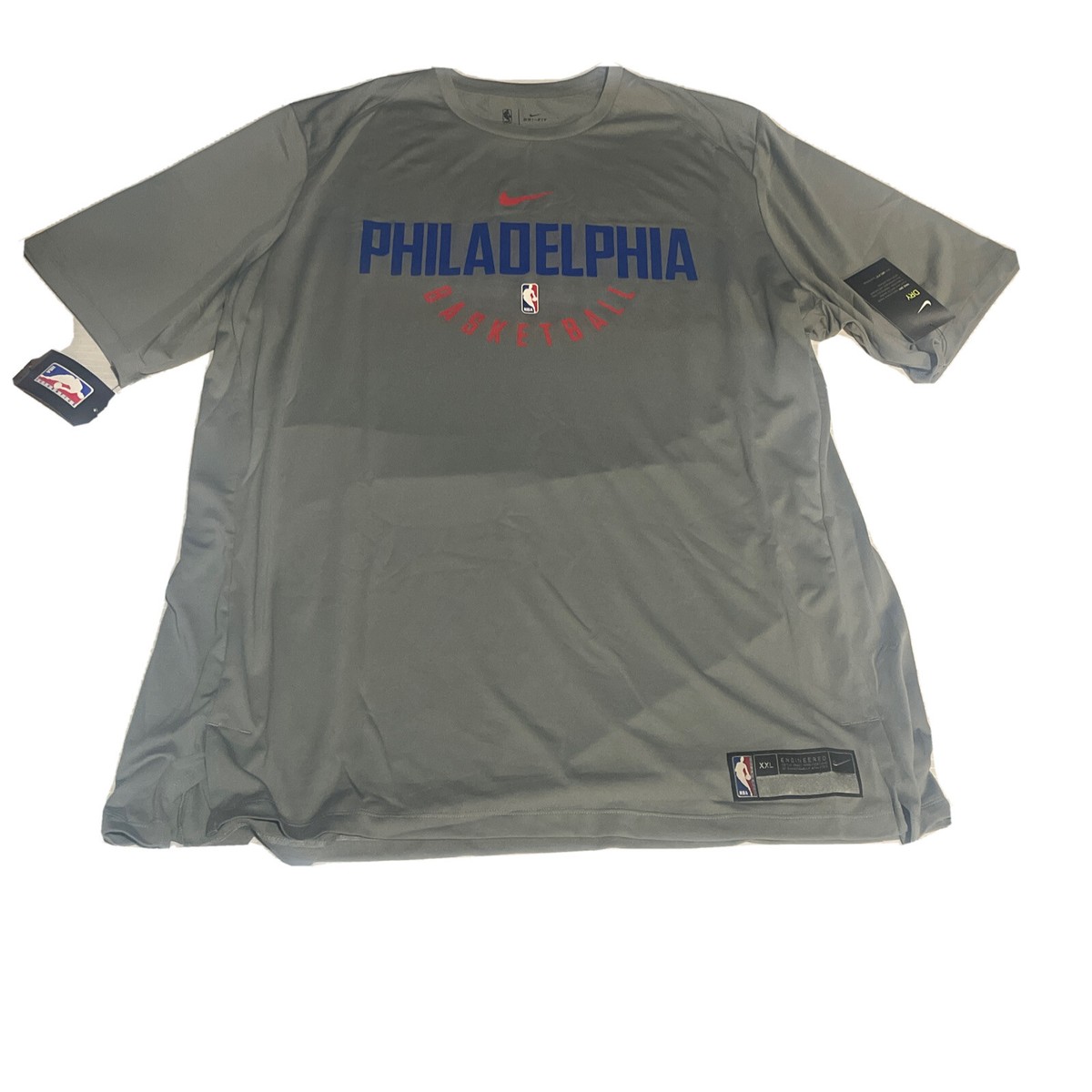 Philadelphia 76ers Sixers Shooting Shirt Gray Men's Dri-Fit