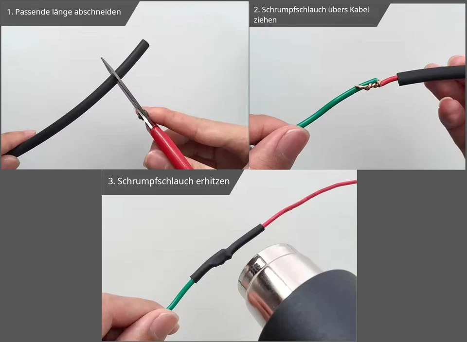 1/5/10 Meter Schrumpfschlauch 2:1 3:1 4:1 mit /ohne Kleber - Ø 1,0 - 100,0 mm - Bild 3 von 4