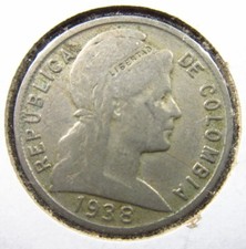 Colombia 5 (V) Centavos 1938 World Coin h6672