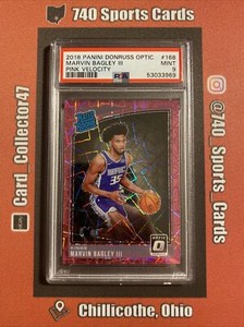 2018 Panini Donruss Optic Marvin Bagley Pink Velocity /79 Rookie PSA 9 Mint #168
