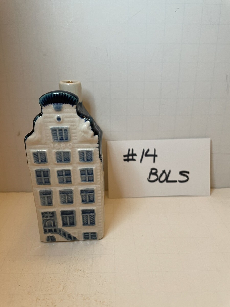 Vintage KLM Airlines Blue Delft House #14 Bols Distillery Empty | eBay