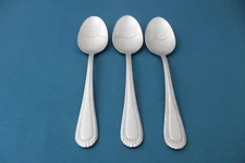 3 Teaspoons Wallace WICKHAM Glossy Full Bead China 6 1/4"