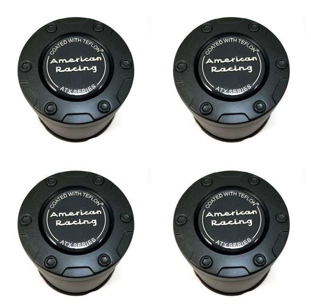 4 American Racing ATX Series Black Wheel Center Caps 5/6L AR969 Ansen