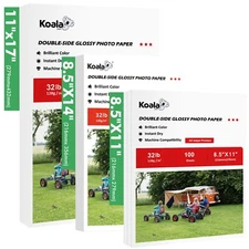 Lot Koala Double Sided Glossy Photo Printer Paper 32LB 8.5x11 8.5x14 11x17 120g