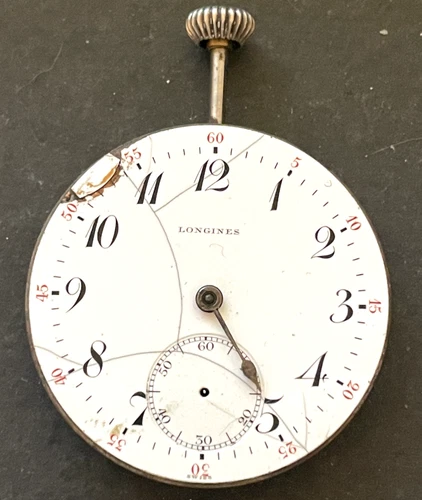 Antique Longines Cal 17.25 Pocket Watch Movement Running Ticks 15j Swiss
