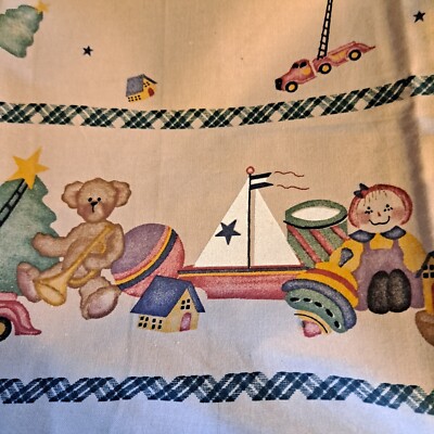 Daisy Kingdom Christmas Tot Double  Border Fabric 1.5Yds Vintage Past & Presents