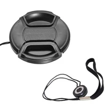 77mm Center Pinch Lens Cap+Lens Cap Holder-Canon Nikon Sony Pentax DSLR/SLR 