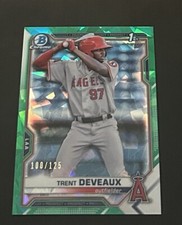 2021 Bowman Sapphire 1st Chrome Prospects Green Refractor /125 Trent Deveaux