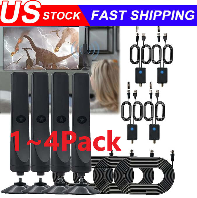 2024 New 4K Rewave TV Antenna with 3m Cable & Suction Cup – Plug & Play