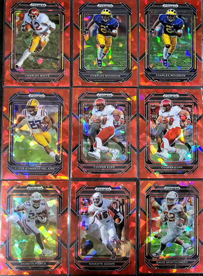 2023 Panini Prizm Draft Picks Football Red Cracked Ice Rookie & Vets You Pick!