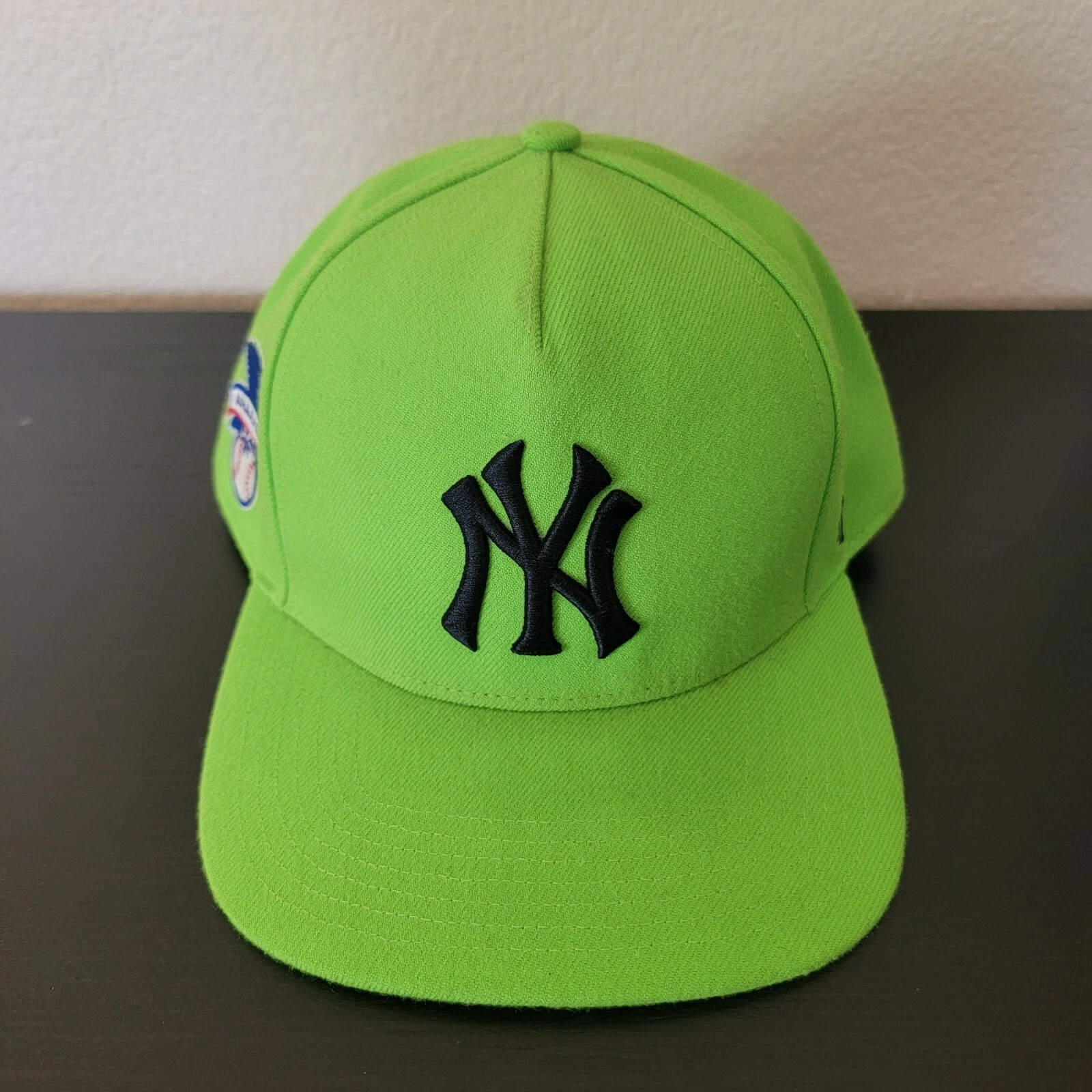 CHAPEAU SNAPBACK 100 % AUTHENTIQUE SUPREME NEW YORK YANKEES 5 PANNEAUX VERT SS15 