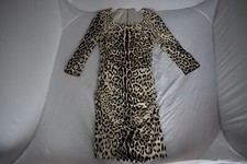 Dolce & Gabbana D&G White Leopard Print Back Zip Silk Dress Womens IT44 UK12