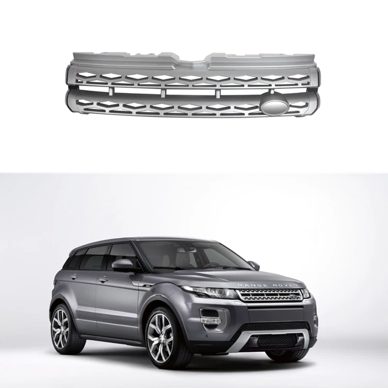 Parrilla de parachoques delantera plateada para Land Rover Range Rover Evoque 2012-2015 Foto 2 de 4