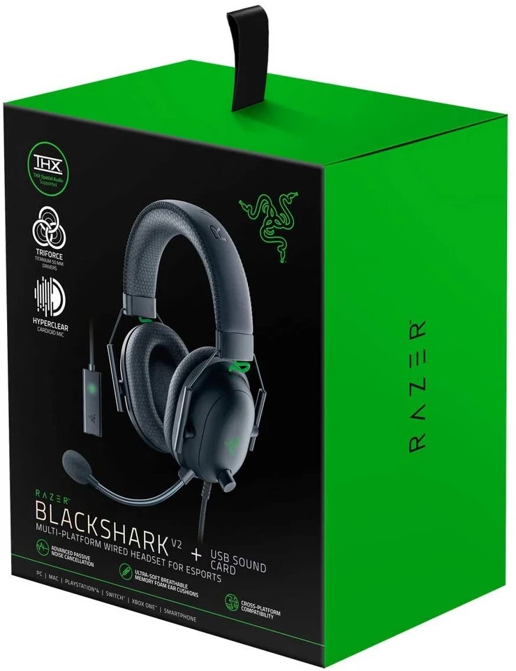 Razer BlackShark V2 Gaming Headset Virtual 7.1 USB 3.5mm Multi-Plattform Black - Immagine 3 di 4