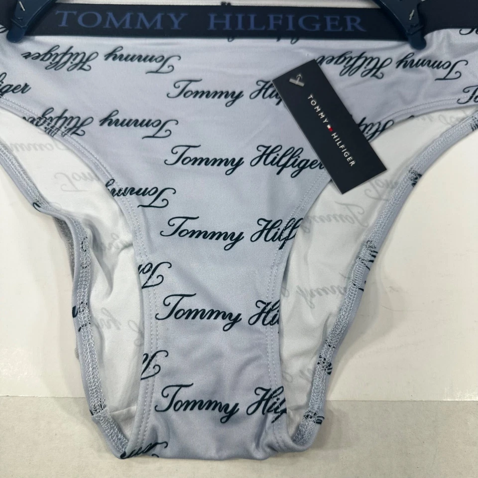 Lote De Tres Bikini Tommy Hilfiger Para Mujer Talla Mediana Panty Azul Gris Azul Nuevo Foto 3 de 4