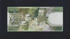 PORTUGAL 5000 Escudos 1987 P-183 UNC RARE similar to P-184