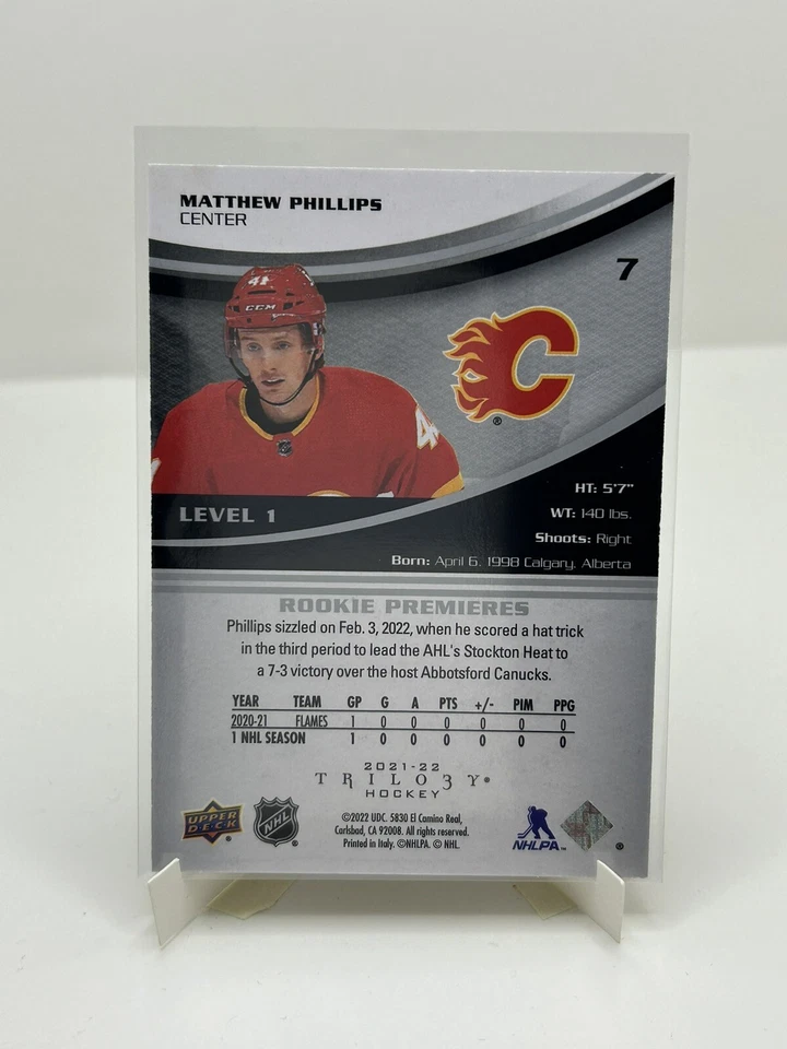 2021-22 UD Extended Series Matthew Phillips #7 Trilogy Rookie Premieres /999 - Image 2 of 2