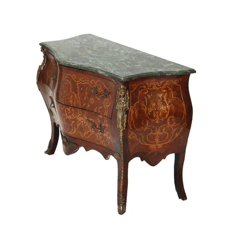 Bomba incrustada estilo Louis XIV Kingwood, Ormolu, mármore e madeira acetinada cômoda 20ºC - Imagem 4 de 4