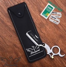 BEARD SMART CUT THROAT BARBER SALON STRAIGHT RAZOR BLADE HOLDER 10 BLADES