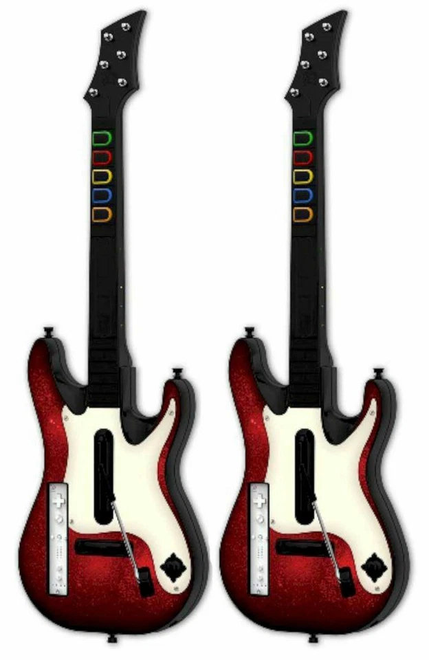 2 OFFICIAL Guitar Hero 5 Band Hero GUITAR Controllers NINTENDO Wii rock band 3 - Image 2 of 4