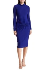 $330 - REISS Freya Twist Bodycon Dress in Cobalt Blue Size US 6