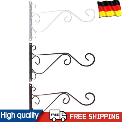 Flower Pot Wrought Iron Hooks Holder Wall-Mounted Hanging Basket Bracket Garden