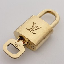 Shiny Louis Vuitton Padlock 1 Set Brass Gold Number Random Hand Polish