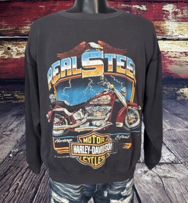 Vtg 80s Harley Davidson Sweatshirt Speed Limit 70 Softail Heritage