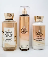 Bath & Body Works Warm Vanilla Sugar	Body Mist Shower Gel & Body Lotion Set of 3