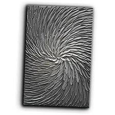  - 3D Abstract Art Oil Paintings on Canvas Texture Silver 36L" x 24W" YS107