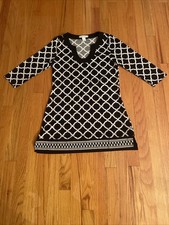 WHBM Geometric Print Half Sleeve Round Neck Dress S Bachelorette/Cocktail Dress