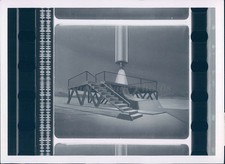 1958 Photo Press Space Film Moon Born US Satellites Rocket Fired Stairs