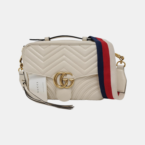 Gucci GG Marmont Series Logo Tassel Striped Shoulder Strap - Very Good #1JQDJ86 - Picture 7 of 15