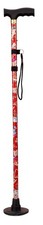 ACCLAIM Folding Light Walking Stick  Green Protector Red Floral Ex Display