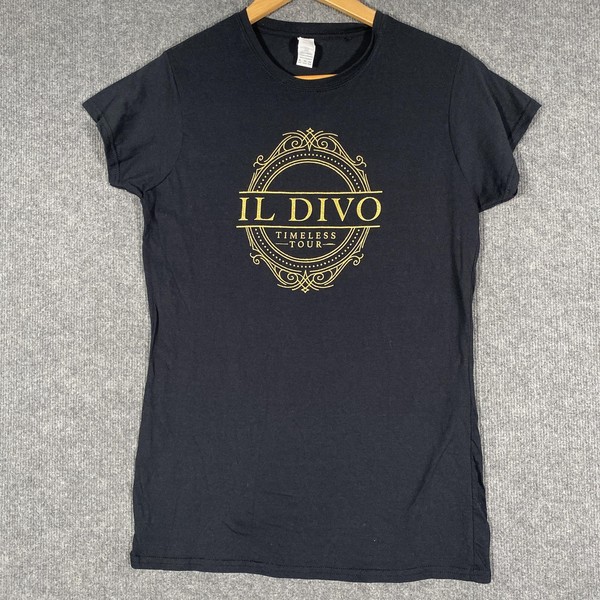 Il Divo Shirt Womens XL Black Timeless Tour Gold Glitter Concert Band T-Shirt 4I