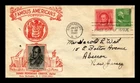 US COVER JAMES FENIMORE COOPER FAMOUS AMERICANS FDC COMBO CROSBY PHOTO